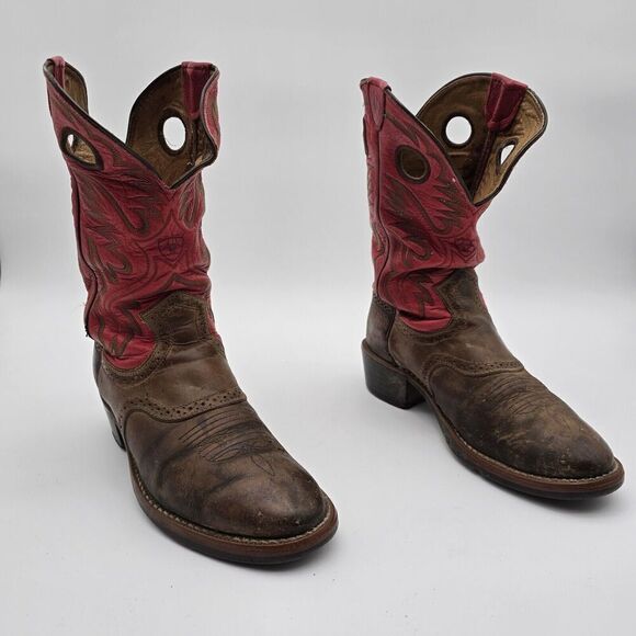 Ariat Boots Mens 8.5 Brown Red Cowboy Cowgirl Western Heritage Rough Stock main image 8
